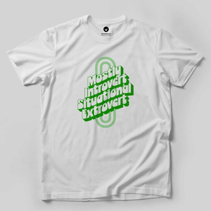 Mostly Introvert Situational Extrovert | Typographic T-shirt