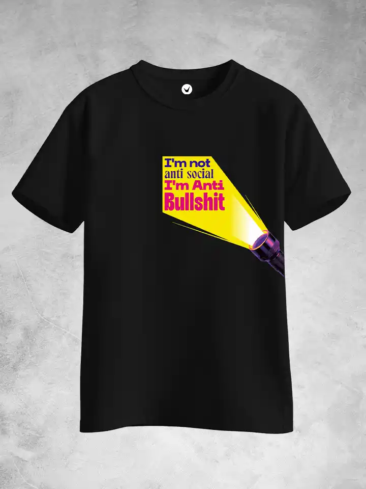 I'm not Anti-social | Typographic Printed Unisex T-shirt