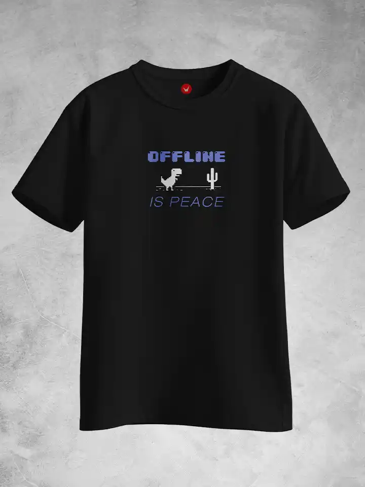 Offline is Peace | Typographic Printed Unisex T-shirt